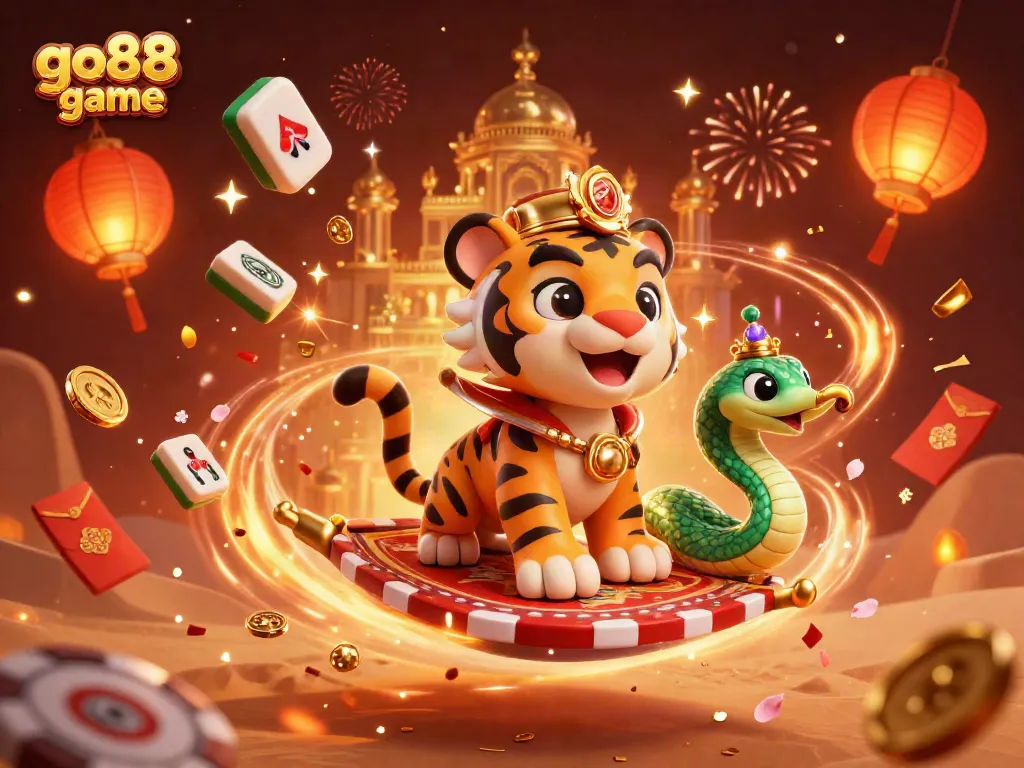 Engage with go88 game as an Arabian tiger sultan embarks on a thrilling ride across a desert of riches.