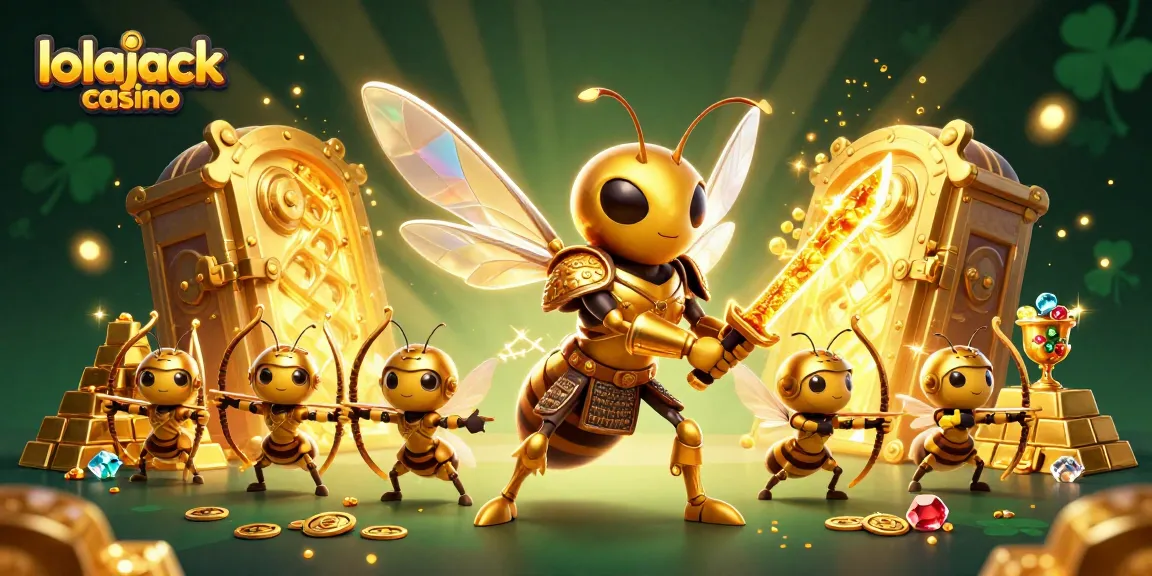 Experience thrilling gameplay at lolajack casino amidst golden treasures and vibrant characters.