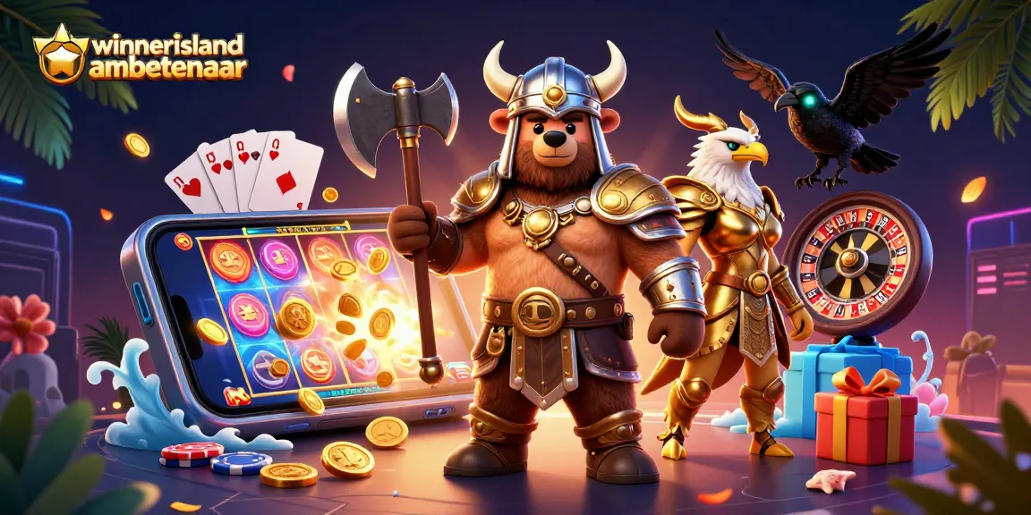 Engage in thrilling games with winnerisland ambtenaar amidst vibrant 3D casino fun.