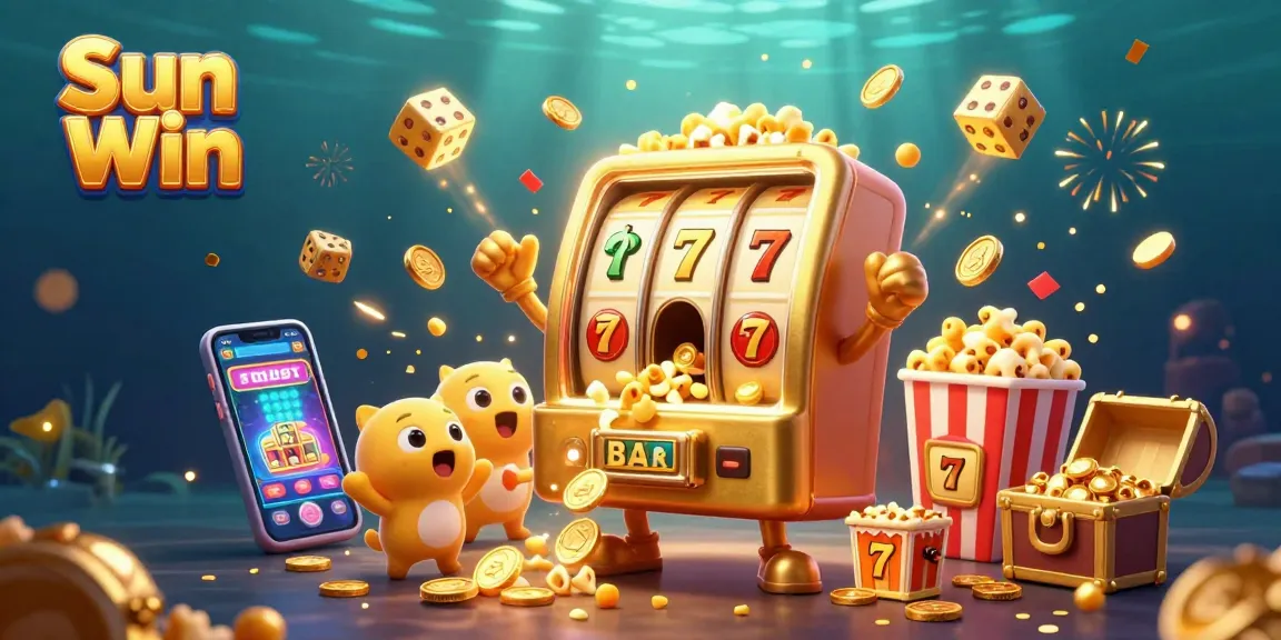 Experience the thrill of winning big at Sun Win with dynamic slot machines and gleaming gold coins.